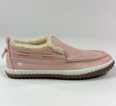 Sperry Top-Sider Moc-Sider Blush Pink Girls Size 4 Shoes Sneakers Faux Fur - Image 1 of 4