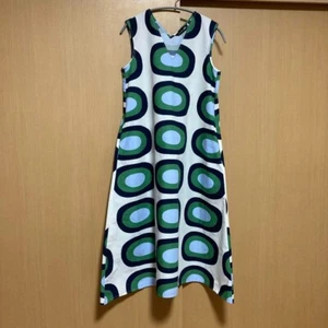 UNIQLO Marimekko V-Neck Flared Dress Green JAPAN Size S US Including tariff - Picture 1 of 3