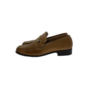 GUCCI Women's Loafers Horsebit Leather Camel EU37.5/US7.5 06589c