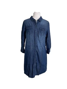 Ci Sono Womens Shirt Dress Size Small Denim Cotton Blue Button Front No Belt - Picture 1 of 7