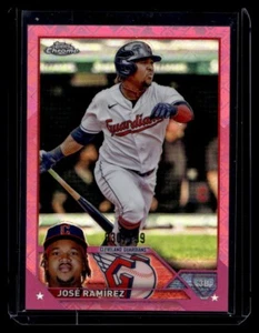 2023 Topps Chrome Logofractor #38 Jose Ramirez Pink Logofractor #/199 Guardians - Picture 1 of 2