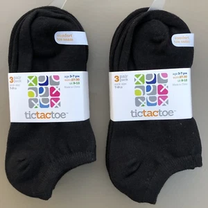 6 Pair Boys TicTacToe No Show Black Cotton Blend Socks Sz 7-8 1/2 Shoe Sz 11-4 - Picture 1 of 6