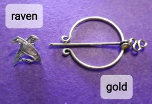 Norse Viking Odin's Raven Gold Circular Pendant Brooch Pin Viking Nordic Brooch - Bild 1 von 12