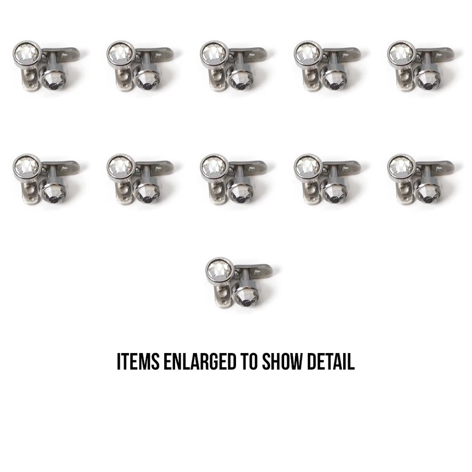 22 Dermal Anchor tops and 22 Bases Piercing Jewelry Clear Press-Fit Gems Foto 1 de 1