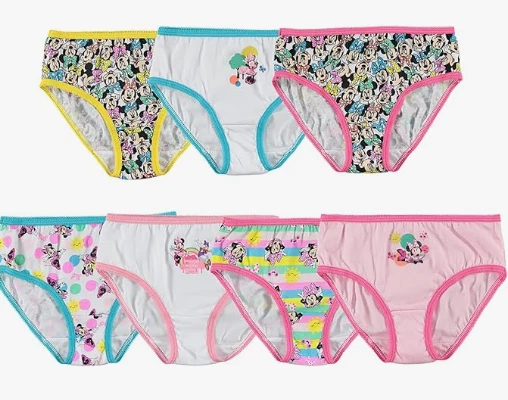 Disney Minnie Mouse Girls Cotton Underwear 7 Pack Briefs Toddler Size 4T