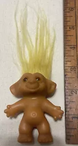 Vintage 1960s Troll Doll Amber Eyes Yellow Hair Unknown Brand 2.5” Tall - Picture 1 of 6