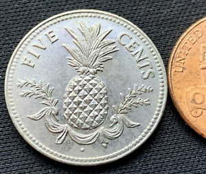 1975 Bahamas 5 Cents Coin UNC  High Grade World Coin  Condition Rarity  #K2173