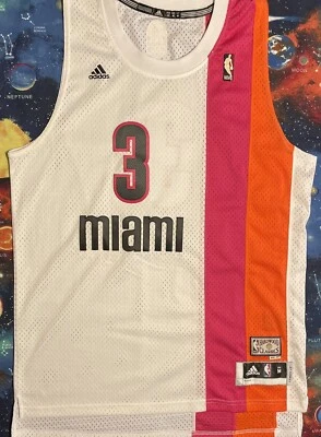 Rare Vintage Adidas HWC NBA Miami Heat Dwyane Wade Floridians Basketball Jersey - Image 1 of 4