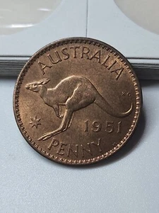 Australian 1951PL PENNY CH UNC - Picture 1 of 7