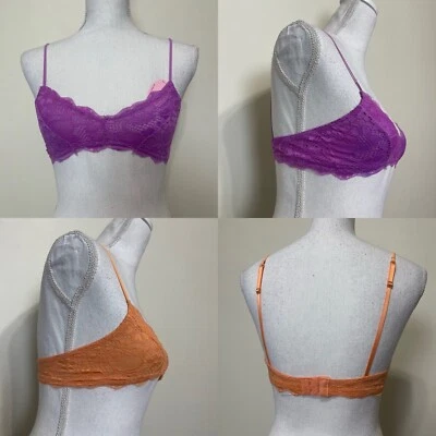 2 Women Lace Bralette Sexy Bra Floral Lingerie Night Top Triangle Purple &…. S/M - Изображение 1 из 4