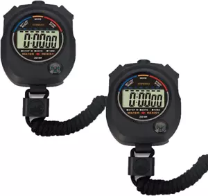 2 Pack Multi-Function Electronic Digital Sport Stopwatch Timer, Large Display wi - Picture 1 of 12