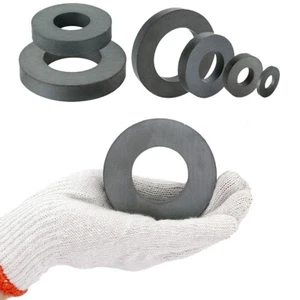Large Round Ferrite Magnets Ring Strong Magnetics With Hole 45mm/60mm/80mm - Picture 1 of 11