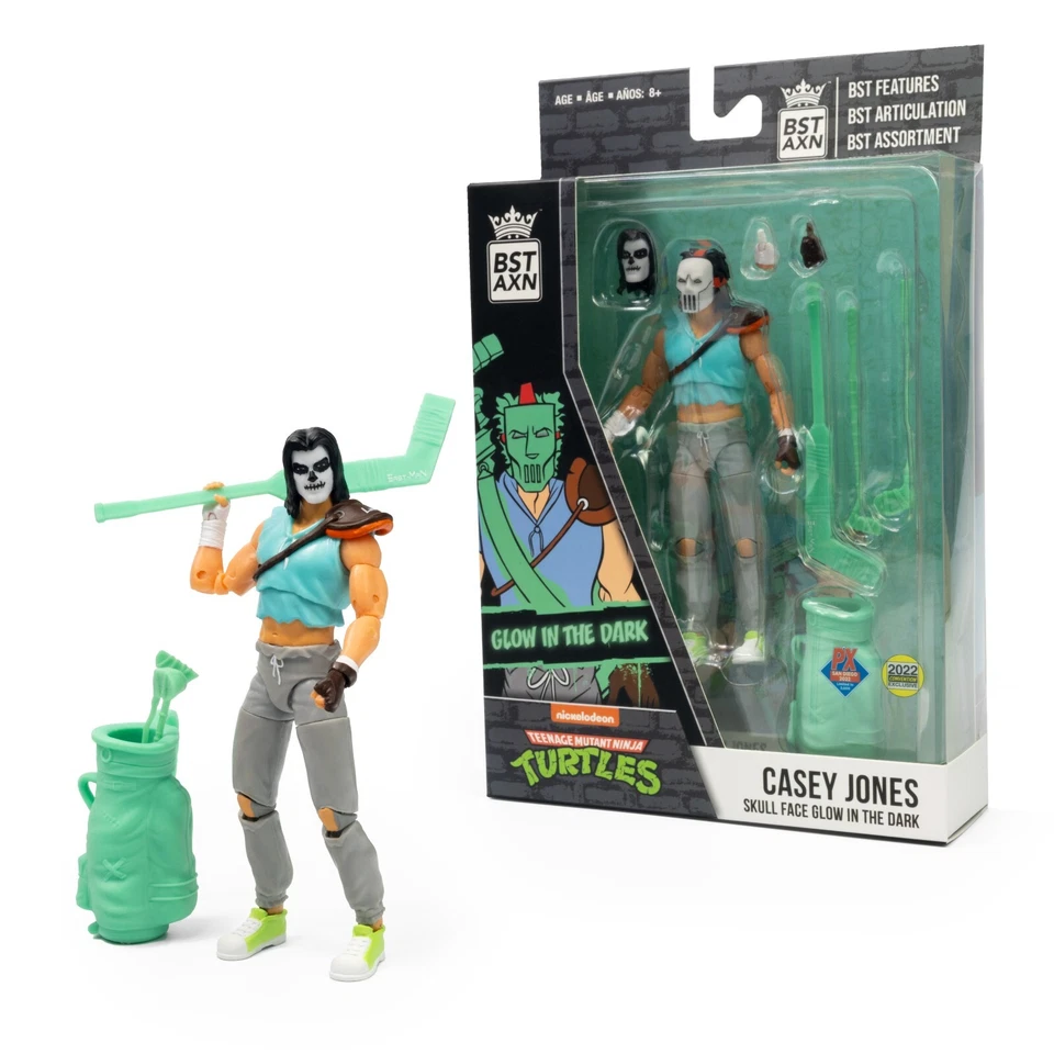Loyal Subjects BST AXN TMNT Casey Jones Glow in the Dark 5" Figure Complete