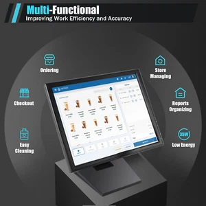 Touchscreen-Monitor 17 Zoll LCD USB VGA POS Kassenmonitor 1280 1024 Auflösung - Afbeelding 1 van 10