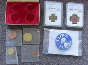 LUNDY 1929 PASSENDER SATZ 1 UND 1/2 PAPAGEIENTAUCHER MS-65 PLUS 1965 PROOF SET - Bild 1 von 5