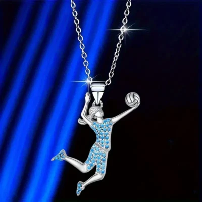 Collar de Voleibol con Picos Joyas Deportes Atlético Fitness Colgante Foto 1 de 4