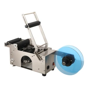 Halbautomatische Rundflaschenetikettiermaschine Edelstahl Etikettiermaschine - Bild 1 von 14