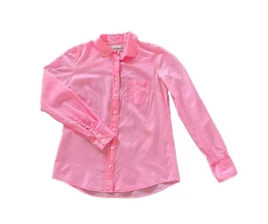 J.Crew Blouse 0 Neon Pink Garment-Dyed Cotton Boy Fit Button-Down Collared Shirt - Picture 1 of 7