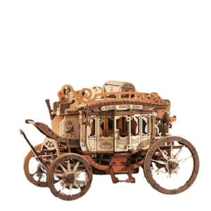 Puzzle 3D Juguetes Madera Hágalo Usted Mismo Diligencia Caja de Música Regalos de Cumpleaños para Niños - Imagen 1 de 7