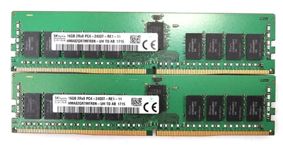 Lot 2x 16GB (32GB) SK Hynix HMA82GR7MFR8N-UH TD AB PC4-2400T Server Memory - Image 1 of 2