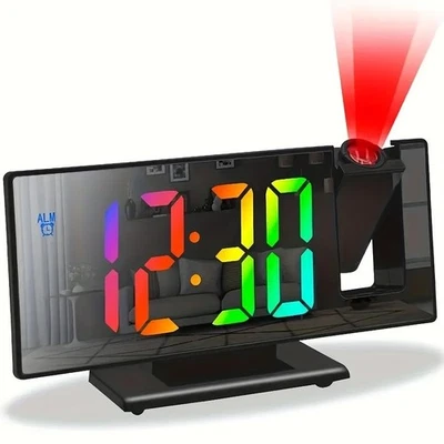 Digital Projection Alarm Clock – Adjustable Brightness & Temp Display Feature - Image 1 of 4