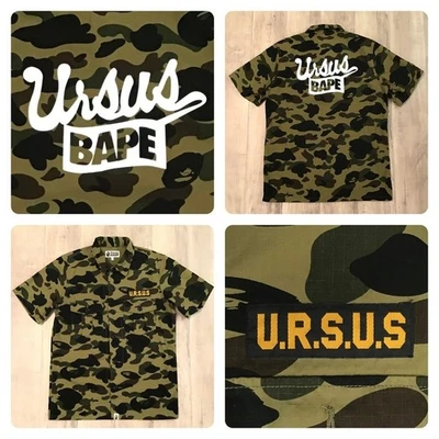URSUS BAPE short sleeve shirt 1st camo green A Bathing Ape Size M - Image 1 of 4