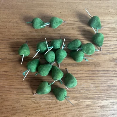 15 selecciones de peras flocadas de imitación verde arreglos florales detalles decoración artesanal Foto 1 de 4