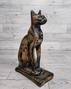 Vintage Egyptian Cat Figurine Statue Bastet Anubis Cat Made in Egypt 7" - Picture 1 of 8