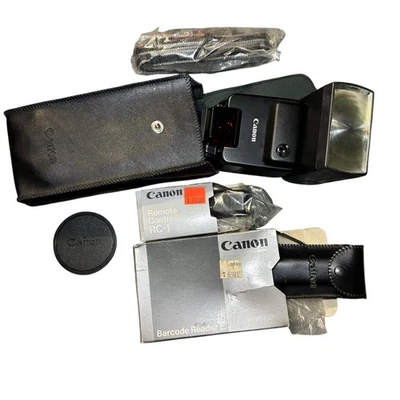 Canon Accesories 430EZ Speedlite Flash With Case RC-1 Remote Barcode Reader Lot - Image 1 of 4