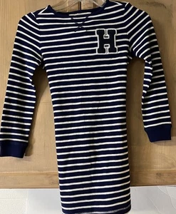 Tommy Hilfiger Girls Knit LS Dress Sz 12 Blue/White Stripe NWT - Picture 1 of 7