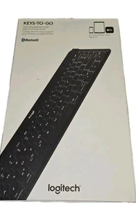 Logitech Keys-to-Go Ultra Slim Black Keyboard with iPhone Stand In Box - Picture 1 of 2