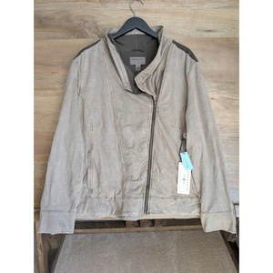 Anthropologie by Marrakech French Terry Moto Jacket Womens 2X Gray Full Zip NWT - Picture 1 of 7