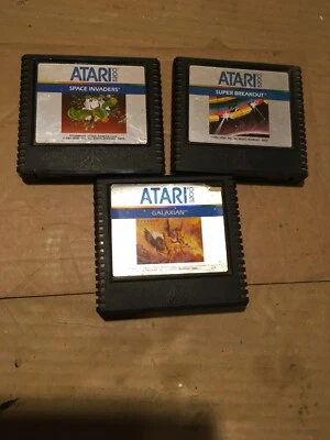 Used Vintage Lot (1982) Atari 5200. Space Inv, Galaxian Super Breakout untested. - Image 1 of 4