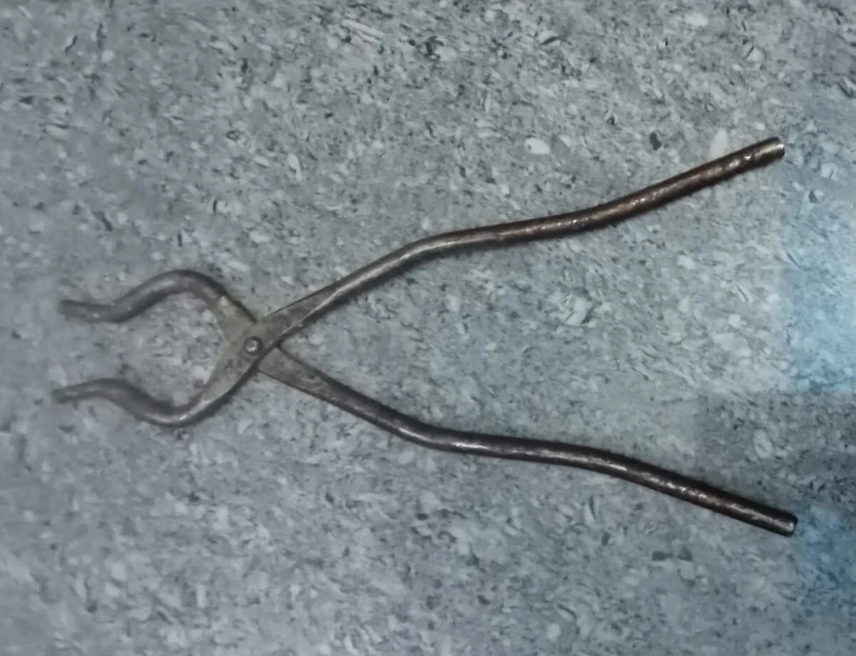 Pinzas de acero antiguas herramienta de herrero de 11"" útil forja, equipo regalo para papá Foto 1 de 4