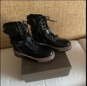 NWT AZURA Italian Fashion Boots . Strength-B Black . Size 37 (US size 6 1/2 -7) - Picture 1 of 12