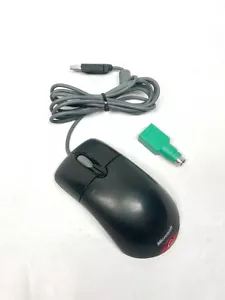 Microsoft Wheel Mouse Optical USB X802382 1.1A Black Tested Free Shipping - Picture 1 of 3