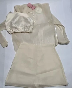 BAL Brand Women’s 3-piece Dressy Outfit Skirt Crepe Shirt Chemise Large Cream - Picture 1 of 24