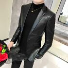 2022 Men's spring slim casual leather jacket fashion casual clothing