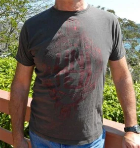 VINTAGE Best Clothing by Springfield Printed Moto Crewneck Edgy Retro T-Shirt - Picture 1 of 3