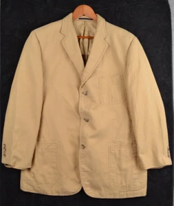 Burberry London 3 Button Cotton Blazer Beige 44R Single Breasted - Picture 1 of 18