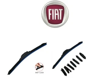 COPPIA 2 SPAZZOLE TERGICRISTALLI ANTERIORI  AUTO COMPATIBILI FIAT - 8 ATTACCHI - Foto 1 di 32