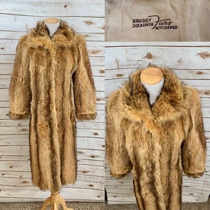 Vintage Brodey Draimin Furs Raccoon Womens Full Length Coat Hollywood - Picture 1 of 10