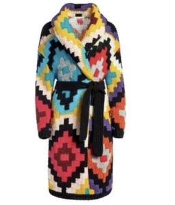 186 alice + olivia Astrid Sweater Coat XS/S Belted Southwestern Oversized - Picture 1 of 11