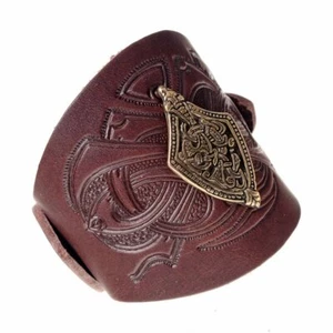 Bracciale con ferramenta "Vichinghi",Medioevo braccialetto in pelle braccialetto LARP - Foto 1 di 4