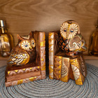 Joli serre-livre avec magnifique hibou décoré, support à livre