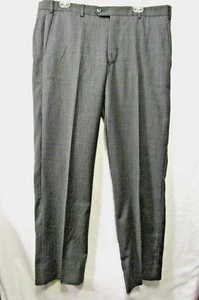 Armani Collezioni Men’s Pants Gray & Black Print 54 EU 38 US Virgin Wool - Picture 1 of 9
