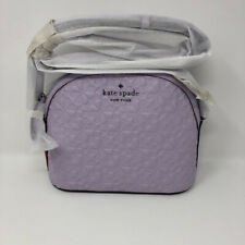kate spade X-large Hollie Spade Clover Geo Embossed Dome Crossbody Frozen Lilac