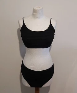 Shein Black Textured Bikini, Swimwear Size L, Brand New - Picture 1 of 3