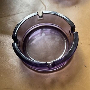 Mülleimer 5 x Vintage 70er Jahre Rauchglas Aschenbecher Glas Frankreich 10,5 cm quer - Bild 1 von 14