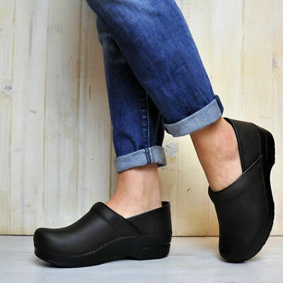 Zuecos para mujer Dansko profesionales negros aceitados - NUEVOS - talla EU 38 US 7,5-8 Foto 1 de 4